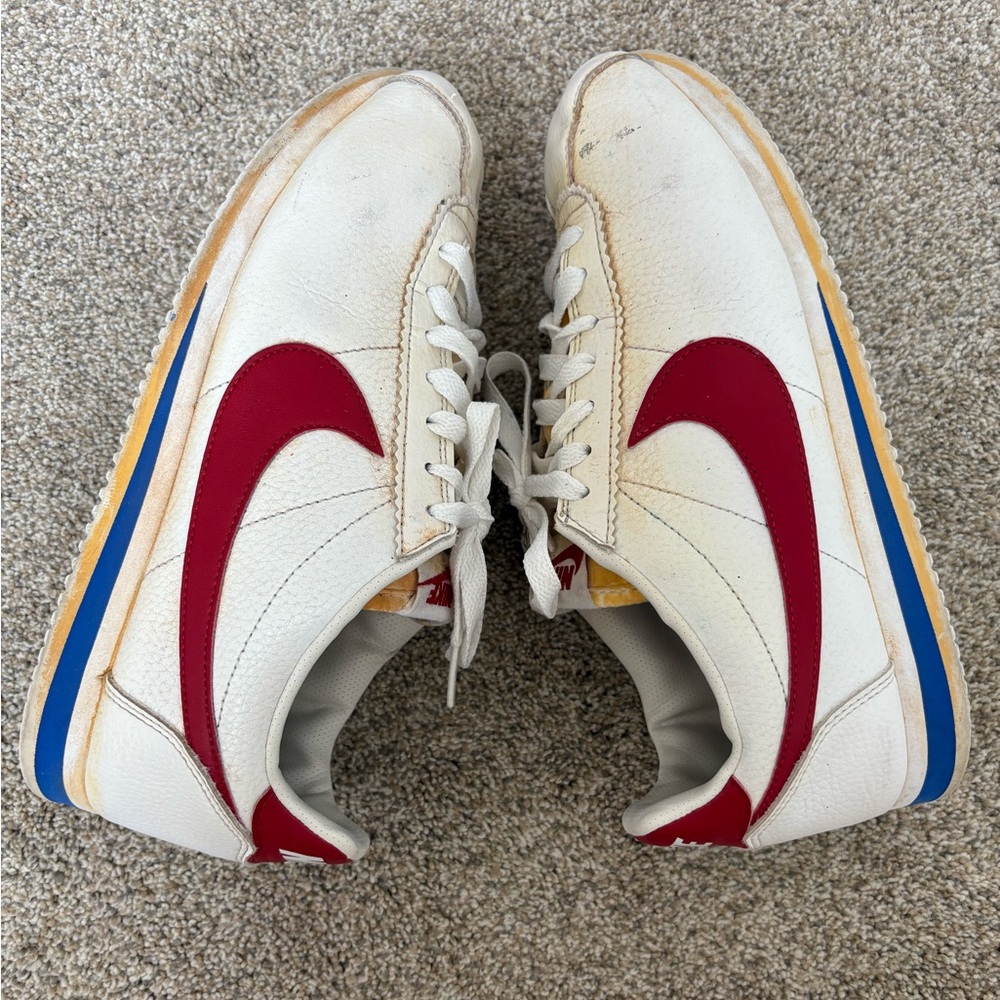 Nike - Distressed Unisex Cortez Varsity Red, White & Blue Sneakers - Size 8.5‎ - Picture 5 of 9